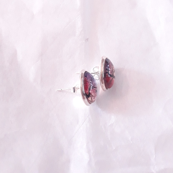 Glass Colorful Tree of Life Stud Earrings - Picture 3 of 4